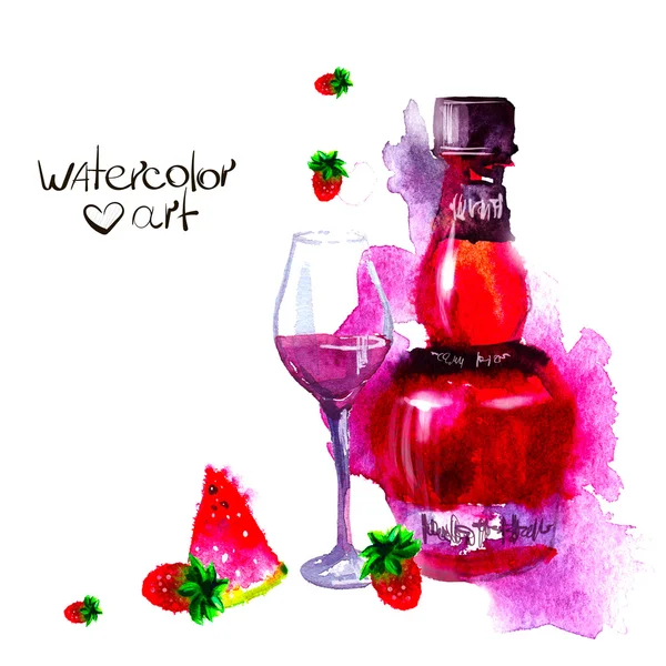 Alcool et bonbons. aquarelle — Image vectorielle
