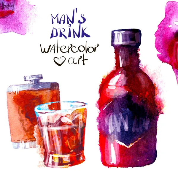 Alcool et bonbons. aquarelle — Image vectorielle