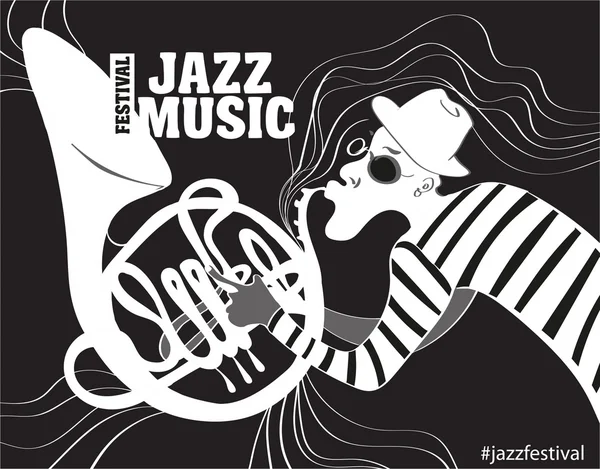 Ilustração de um pôster de Jazz — Vetor de Stock