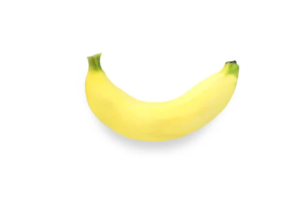 Singola Banana Isolata Con Percorso Ritaglio — Foto Stock