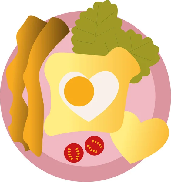 Yumurta kalpli lezzetli kahvaltı.