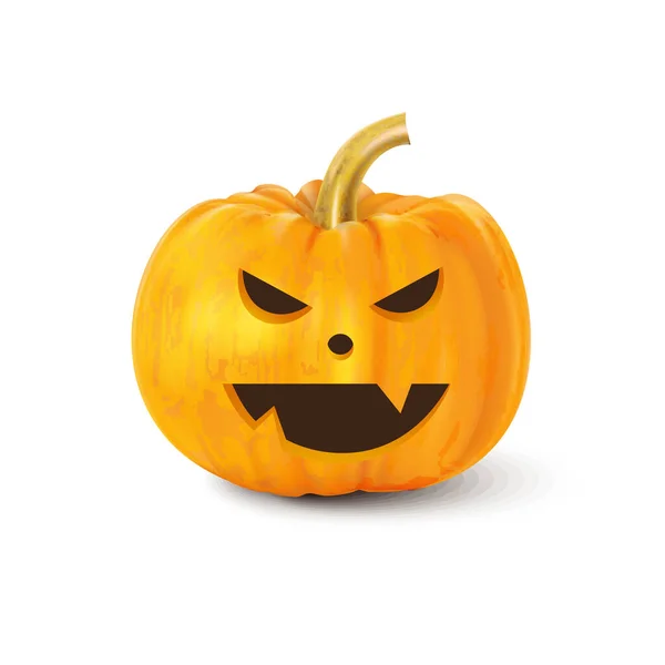 Realistische Gruselige Kürbisgesicht Halloween — Stockvektor
