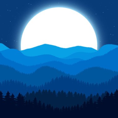 Orman manzarası arka plan vektör tasarımı illüstrasyonu