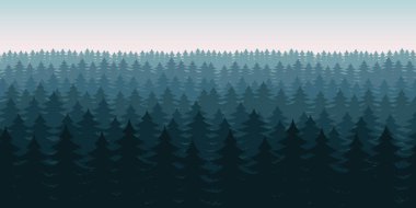 Orman manzarası arka plan vektör tasarımı illüstrasyonu