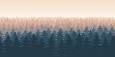 Orman manzarası arka plan vektör tasarımı illüstrasyonu