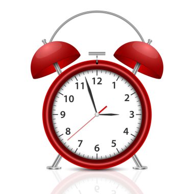 Alarm saat vektör tasarımı çizimi beyaz arkaplanda izole edildi