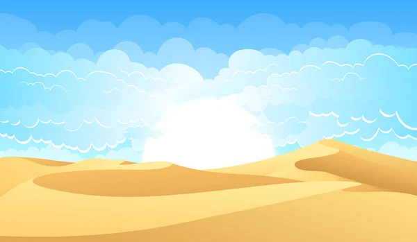 Desert Landskap Bakgrund Vektor Design Illustration — Stock vektor