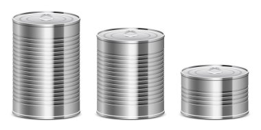 Beyaz arkaplanda izole edilmiş teneke kutu vektör tasarımı çizimi