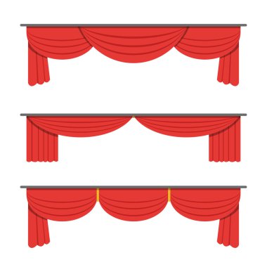 Tiyatro perdesi vektör tasarımı çizimi