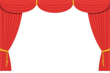 Tiyatro perdesi vektör tasarımı çizimi