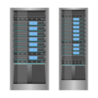 Veri sunucusu tasarım çizimi beyaz arkaplanda izole edildi