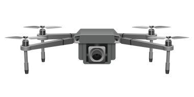 Beyaz arkaplanda izole edilmiş gerçekçi dron vektör tasarımı çizimi
