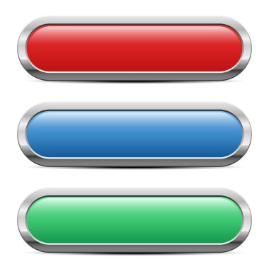 Beyaz arkaplanda izole edilmiş parlak düğmeli vektör tasarımı çizimi