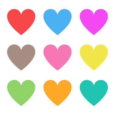 Kalp şekli vektör çizimi beyaz arkaplanda izole edildi