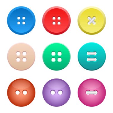 Giysi düğmesi vektör tasarım resimlemesi beyaz arkaplanda izole