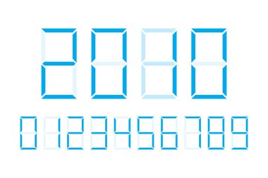 Beyaz arkaplanda izole edilmiş sayısal sayı vektör tasarımı çizimi