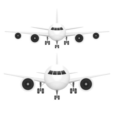 Beyaz arkaplanda izole edilmiş uçak önizleme vektör tasarımı çizimi
