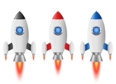 Rocket spaceship vector design illustration isolated on white background clipart