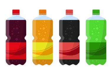 Beyaz arkaplanda izole edilmiş soda şişesi vektör tasarımı çizimi