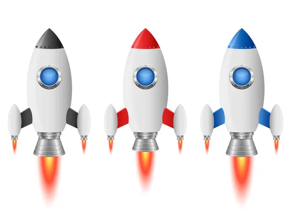 Rocket Spaceship Vector Design Illustration Isolated White Background — Stock Vector