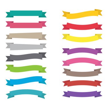 Beyaz arkaplanda izole edilmiş kurdele vektör tasarımı çizimi