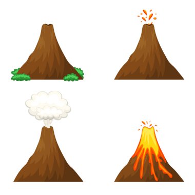 Beyaz arkaplanda izole edilmiş Vulcano vektör tasarımı çizimi