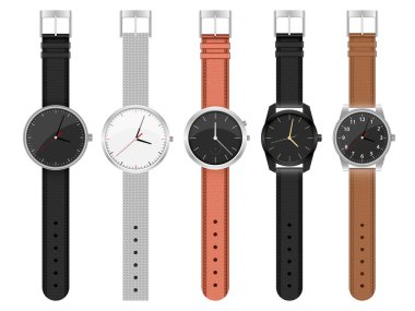 Gerçekçi saat, beyaz arkaplanda izole edilmiş vektör tasarımı çizimi