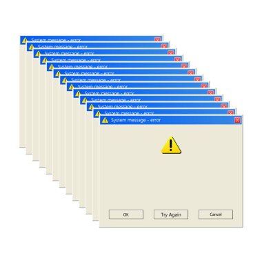 Beyaz arkaplanda izole edilmiş Windows ileti vektör tasarımı çizimi