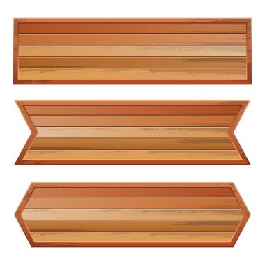 Tahta pankart vektör tasarımı çizimi beyaz arkaplanda izole edildi