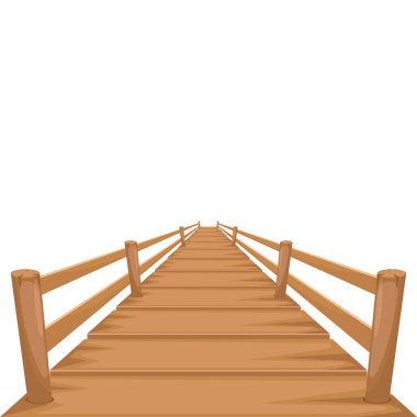 Tahta köprü vektör tasarımı çizimi