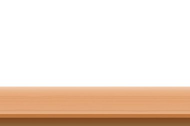 Tahta masa üstü vektör tasarımı çizimi beyaz arkaplanda izole edildi