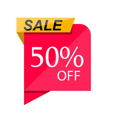 Beyaz arkaplanda özel satış indirimi etiketi vektör tasarımı çizimi izole edildi