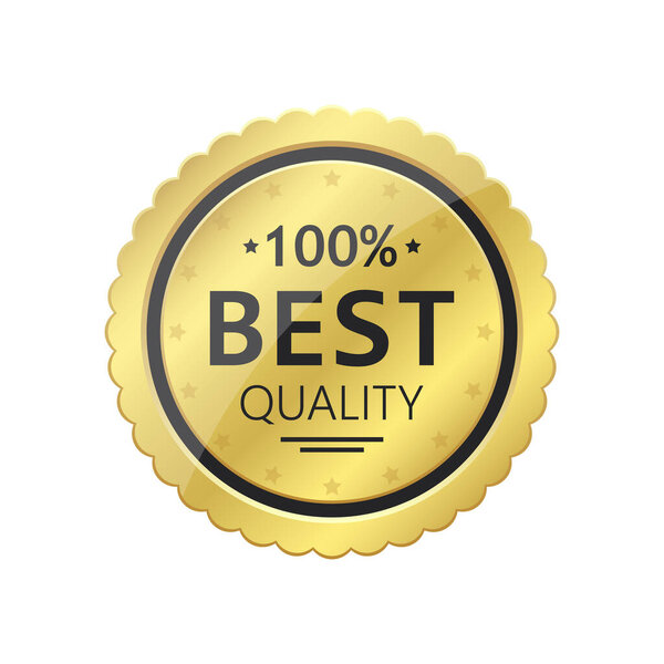 Золотая эмблема высокого качества с рисунком вектора на белом фоне