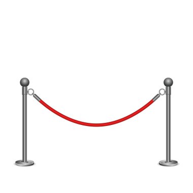 Beyaz arkaplanda izole edilmiş bariyer ip vektör tasarımı çizimi