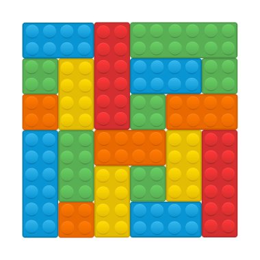 Beyaz arkaplanda izole edilmiş yapı blokları vektör tasarımı illüstrasyonu