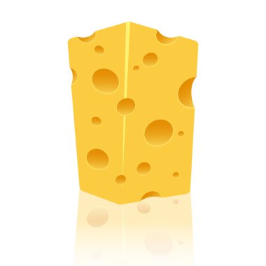 Beyaz arkaplanda izole edilmiş peynir vektör tasarımı çizimi