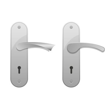 Kapı, beyaz arkaplanda izole edilmiş vektör tasarımı illüstrasyonunu yönetir