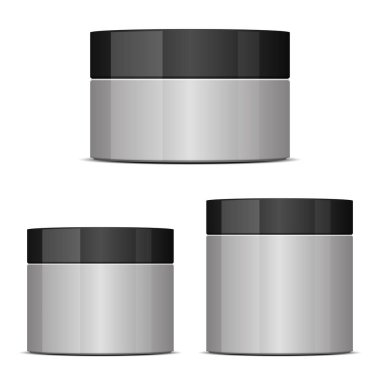 Kozmetik vektör tasarımı için plastik kavanoz beyaz arkaplanda izole