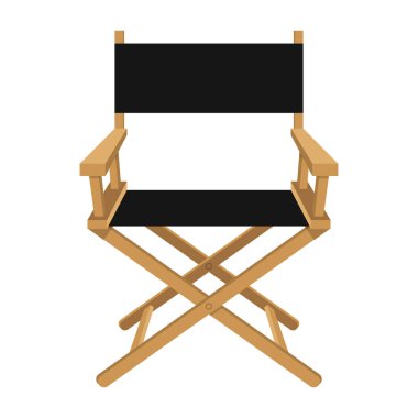 Beyaz arkaplanda izole edilmiş film yönetmeni koltuk vektör tasarımı çizimi