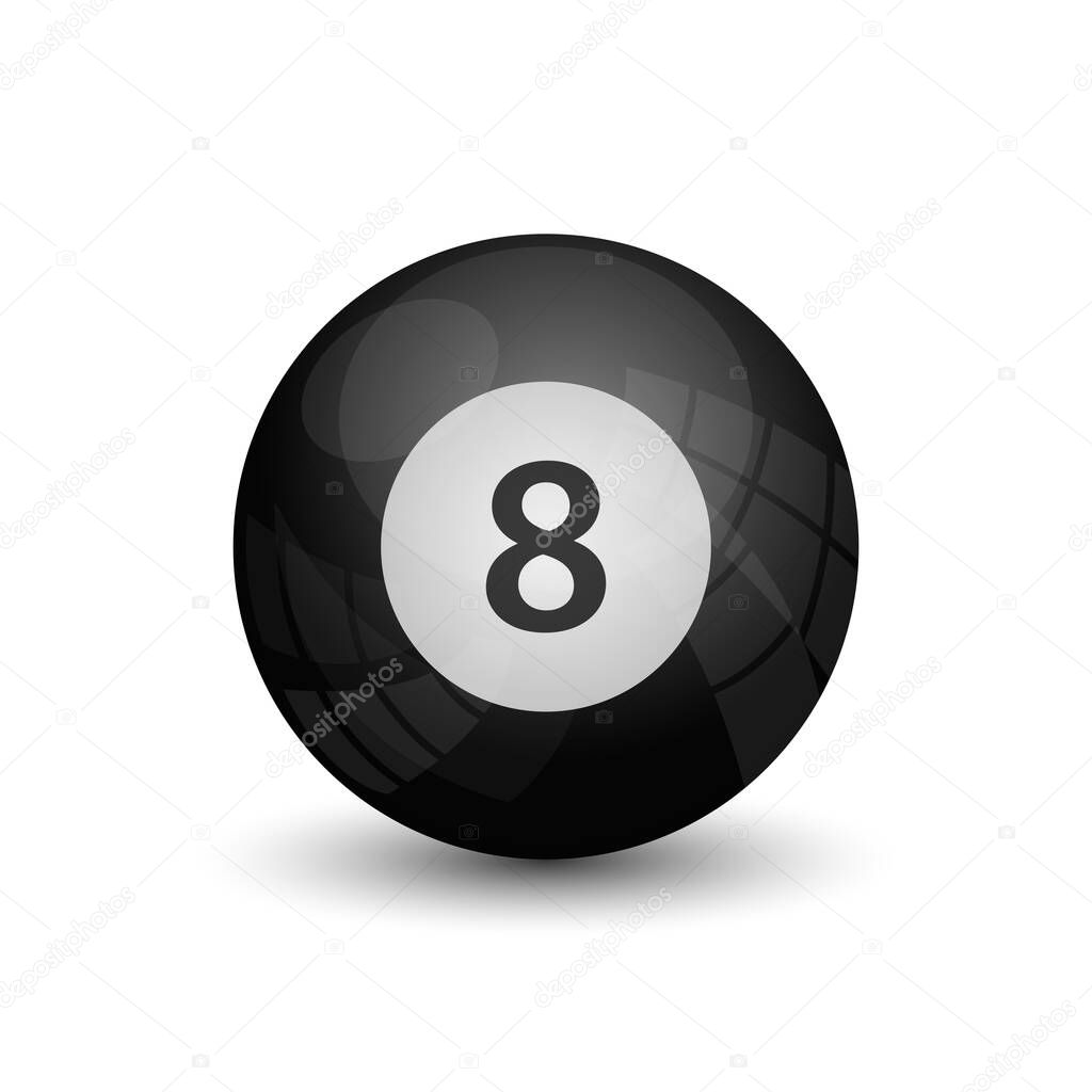 Eight ball pool game vector design illustration isolated on white background