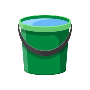 Su vektörü tasarımı resimli kova beyaz arkaplanda izole edildi