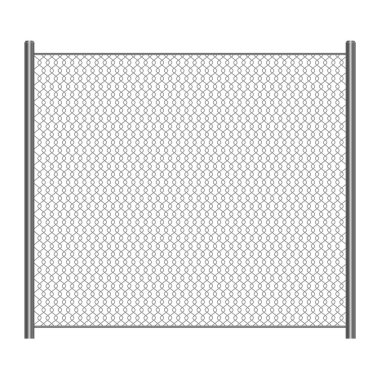 Beyaz arkaplanda izole edilmiş tel örgülü çit vektör tasarımı çizimi