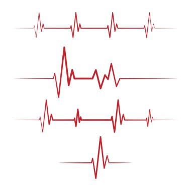 Kalp ritmi vektör tasarımı beyaz arkaplanda izole edilmiş