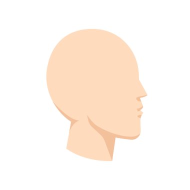 Beyaz arkaplanda izole edilmiş insan baş vektör tasarımı çizimi