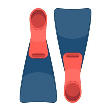 Yüzme yüzgeçleri vektör tasarımı çizimi beyaz arkaplanda izole edildi