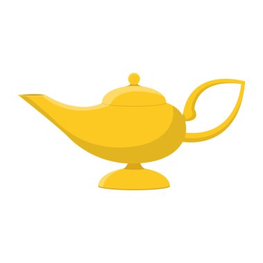 Sihirli lamba vektör tasarımı çizimi beyaz arkaplanda izole edildi