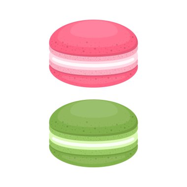 Beyaz zemin üzerinde izole edilmiş lezzetli badem kurabiyesi vektör tasarımı çizimi