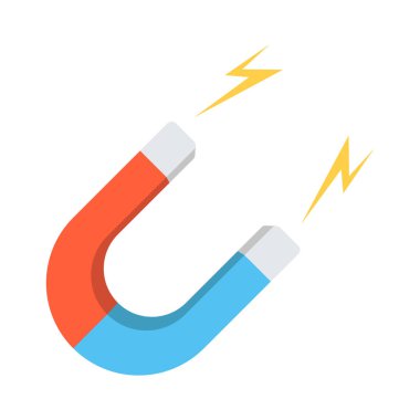 At nalı mıknatısı vektör tasarımı çizimi beyaz arkaplanda izole edildi