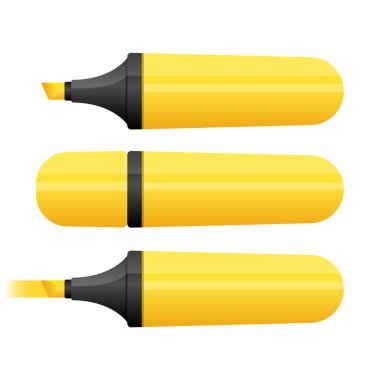 Renkli işaretleyici beyaz arkaplanda izole edilmiş vektör tasarımı çizimi