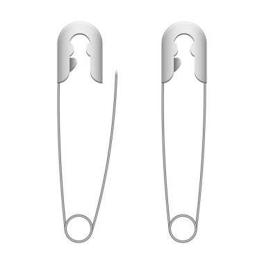 Dikiş iğneleri ve iğneler vektör tasarımı çizimi beyaz arkaplanda izole edildi